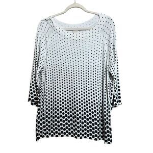 Chicos Sweater Womens Large Multicolor Polka Dot Stretch Pullover Sweatshirt